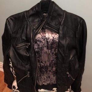 Black leather jacket